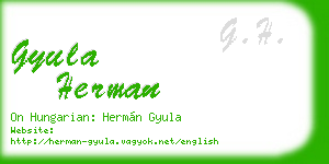 gyula herman business card
